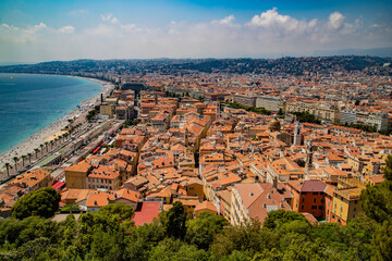Fototapeta premium French riviera. Beautiful panorama city of Nice in France.