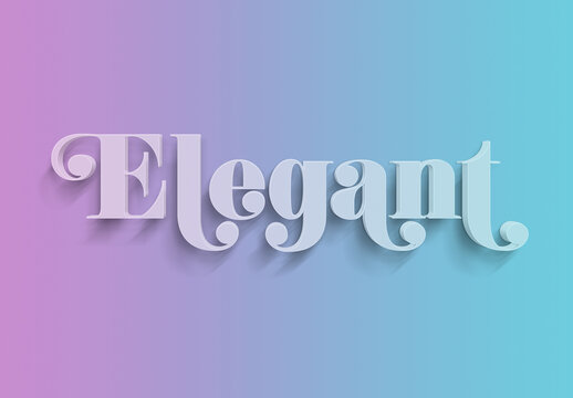 Elegant Text Effect With Pastel Gradeint Background