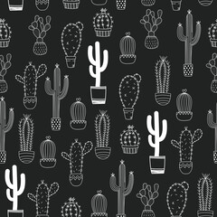 Cactus vector illustration. Hand draw cactus set. Cactus plant natural elements.