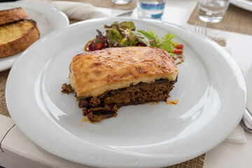 Greek moussaka with vegetable