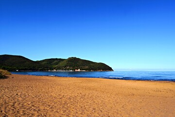 natural landscape of the Gulf of Baratti in the municipality of Piombino in Tuscany, Livorno Italy