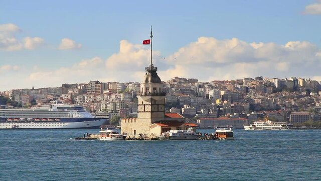 Istanbul Maidens Tower In Summer
