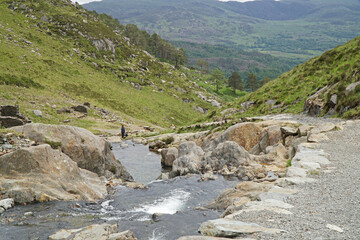 Waterfall on Watkins Path Snowdon, Wales, UK