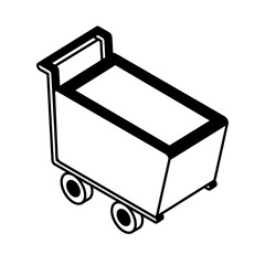 shopping cart isometric style icon vector design