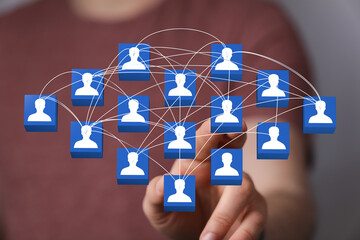 conference Digital Network and data concept team.