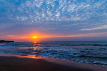 Sunrise at Jalhandar beach in Diu