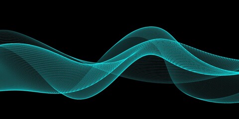 
High tech blue wave dark background. Abstract technology big data digital background