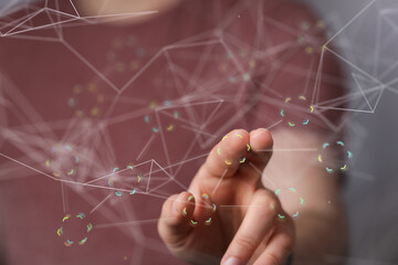 cloud binary code interface digital touch