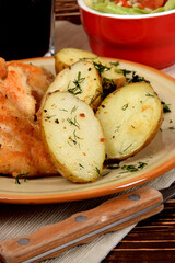 new potatoes and small chicken chops