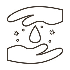 hands washing line style icon