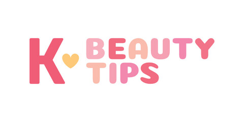 K-Beauty Tips, Vector Text Illustration Background
