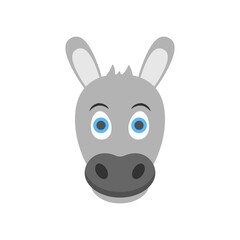 Animated donkey icon in flat design style. Logo or mascot design element.