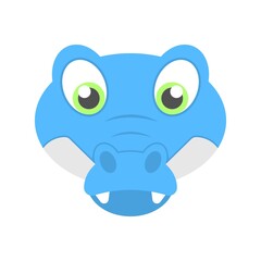 Cute baby crocodile icon in flat design style.