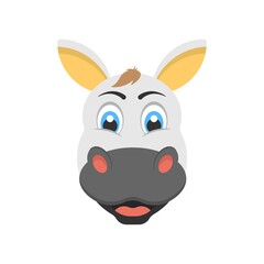 Cute cow face icon in flat design style. Creative logo, mascot design element.