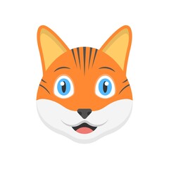 Fototapeta na wymiar Cute kitten head icon. Creative logo or mascot design element.