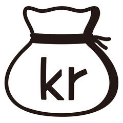 Money drawstring bag ( icelandic krona )