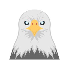 Animated eagle head icon in flat design style.