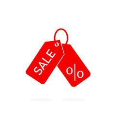 Obraz na płótnie Canvas Special offer sale red tag. This is the concept of the price list for discounts, of an advertising campaign, advertising marketing sales, a 50% off discount