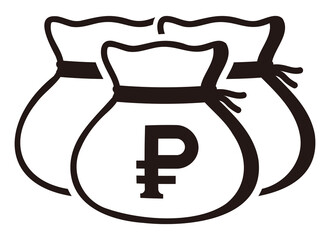 Money drawstring bag ( russian ruble )