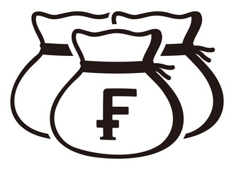 Money drawstring bag ( swiss franc )