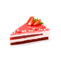 
cake with strawberries for a restaurant menu on a white background1