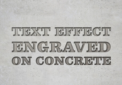 Engraved Metal Text Effect with Concrete Background