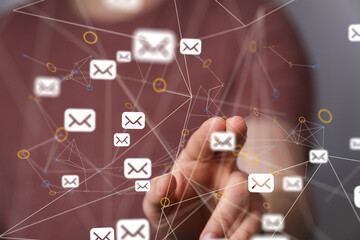 Obraz premium mail communication support contact concept service