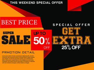 super sale and special offer poster .vector format
