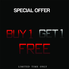 Buy 2 Get 1 Free, Sale banner design template,