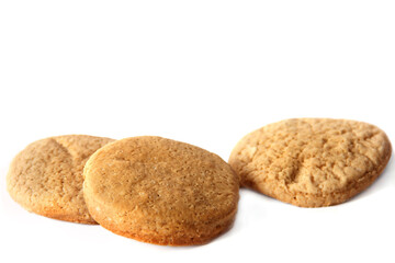 Homemade cookies on a white background. Homemade simple baking. Shortbread