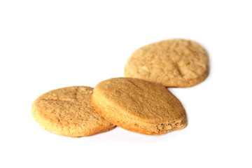Homemade cookies on a white background. Homemade simple baking. Shortbread