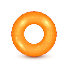Orange Swim Ring on White Background