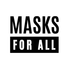 Masks For All, Sticker Vector Text Illustration Background