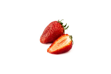 
cut strawberry isolated on white background