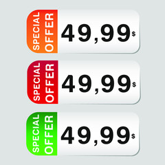 Special offer price tag , vector format