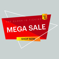 Mega sale red vector Design shop now