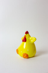 Ceramic yellow chicken with red comb