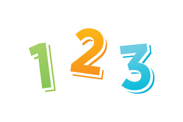 1, 2, 3 Numbers Vector Illustration Background