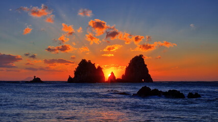 蓑掛岩の日の出