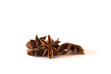 star anise with white background