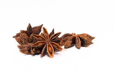 star anise with white background