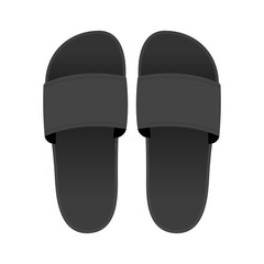 Black Slippers. Black Flip Flop, Flip Flop Icon, Slipper Icon, Shoes, Outdoor Shoes, Icon Symbol Vector Illustation