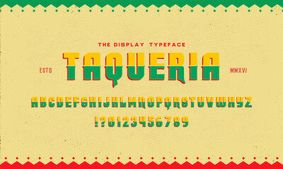 Vintage Textured Typeface Duo with Mexican Flavor "Taqueria". Part One - Inline Style.