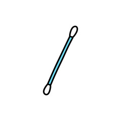 cotton swab doodle icon, vector illustration