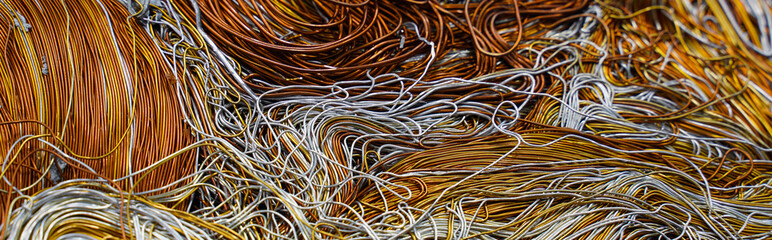 Lots of copper pressed wire ready for remelting