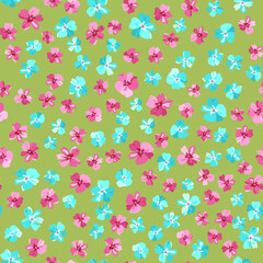 Flowery bright pattern in small-scale flowers. Calico millefleurs. Floral seamless background for textile, surface, fabric, wallpapers, print, gift wrap and scrapbooking, decoupage.