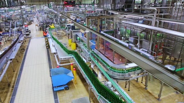 Tanks for storage and fermentation of beer in beer factory  