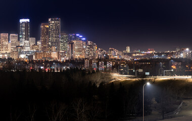 Calgary night cityscape,shot in Calgary, Alberta, Canada