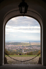 View inside tunnel over Solitude-Allee and the city of Stuttgart, Baden-Württemberg, Germany