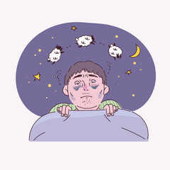 불면증에 시달리는 남성.